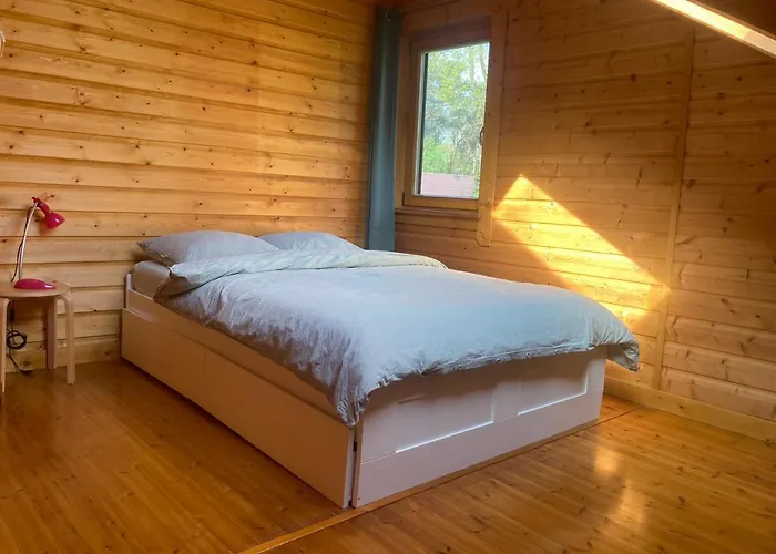 Houten Chalet/bungalow In Het Bos, Sauna, Jacuzzi בית נופש Meijel